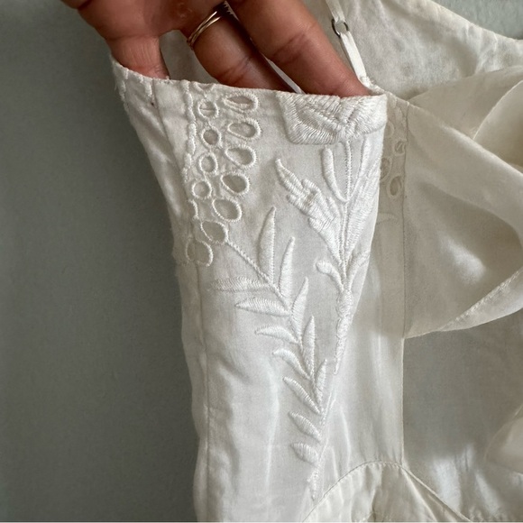 Joie Cotton Silk Blend Lace Ivory Mini Summer Sun Dress Size Small Made In India - Picture 11 of 14